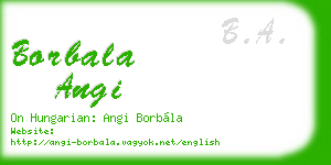 borbala angi business card